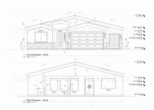 Elevation drawings of Southwest Residence, Phoenix area