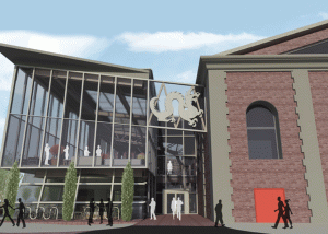 Exterior rendering of Armory Annex Concept, Philadelphia PA (view 1)
