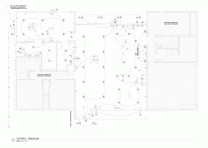 Residential MEP plan drawing (view 1)