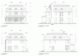 Elevation drawings of Modern Victorian, Betterton MD
