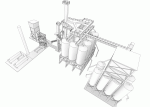 3D model view of Sand Plant 3D Model (view 1)