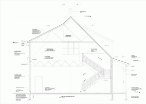 Section drawing of Large Barn Garage, Feasterville PA
