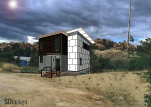 Exterior rendering of Modern Desert Cabin, Phoenix area