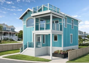 Exterior rendering of Cape May NJ residence (view 1)