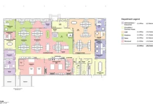 Color office floor plan of Office Design, Philadelphia PA (view 1)