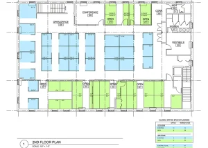 Office space color office floor plan, Philadelphia PA (view 1)