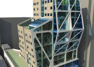 Exterior rendering of Condominium Tower, Philadelphia PA (view 1)