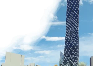 Tower exterior rendering of Sustainable Tower, Philadelphia PA (view 1)