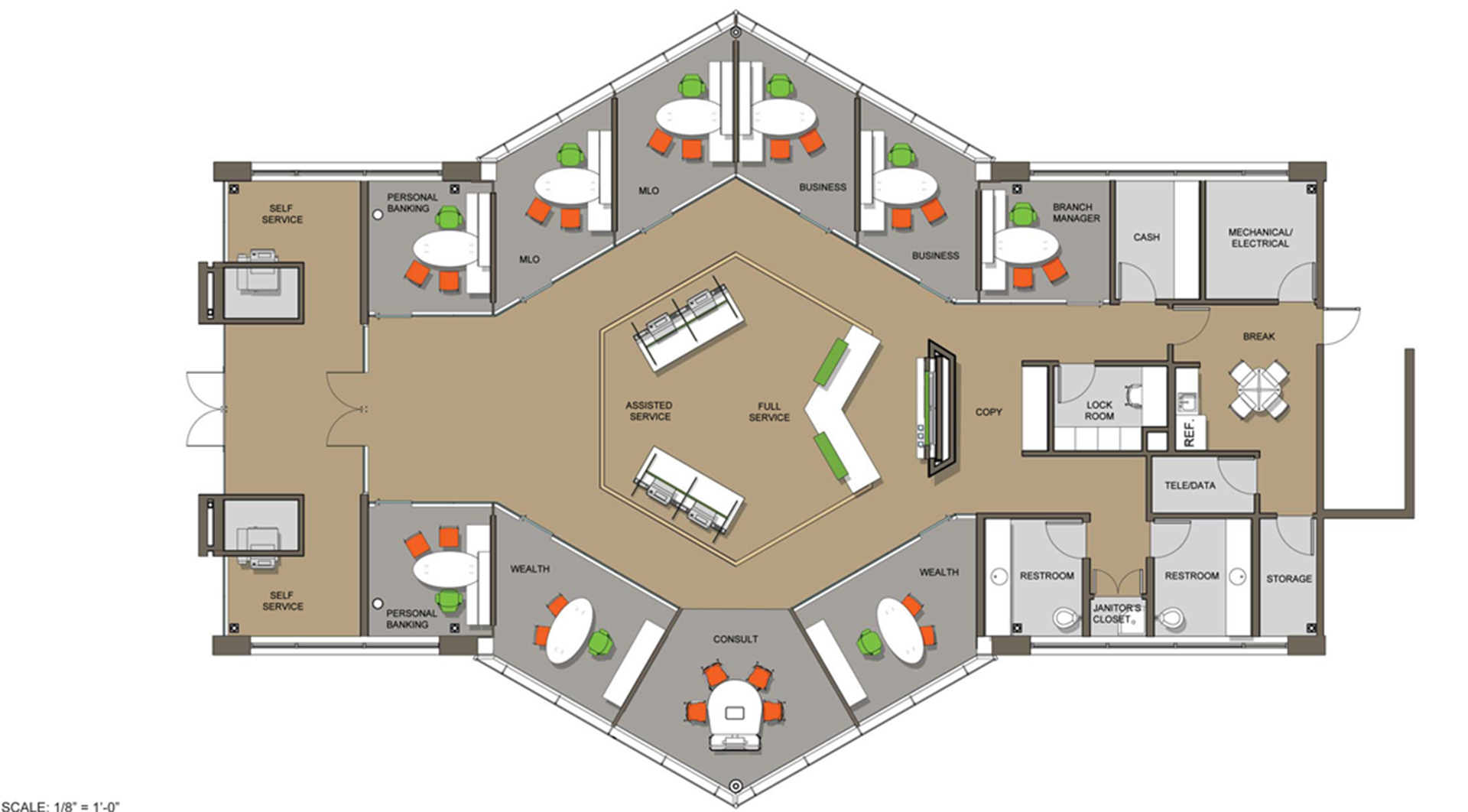 bank interior layout